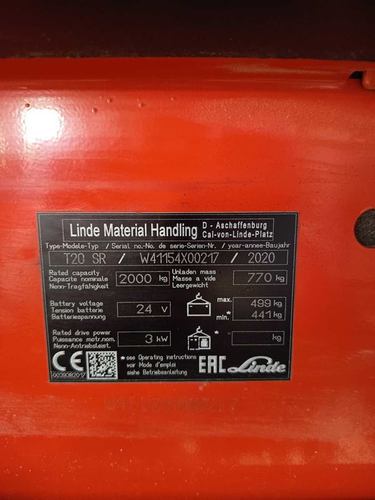 Електрическа палетна количка- LINDE T20  SR