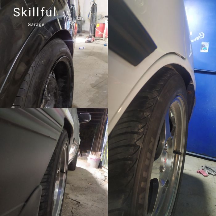 Раскатка колёсных арок авто.