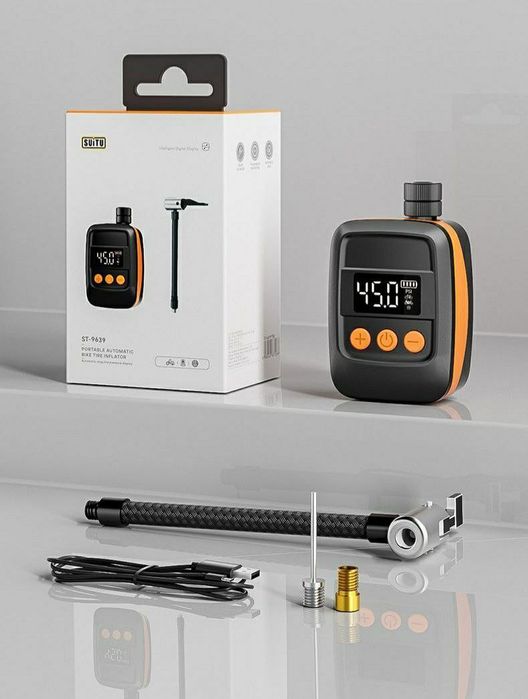 Насос электронный SUITU ST-9639 (велосипед, мячик, матрас, мотоцикл)