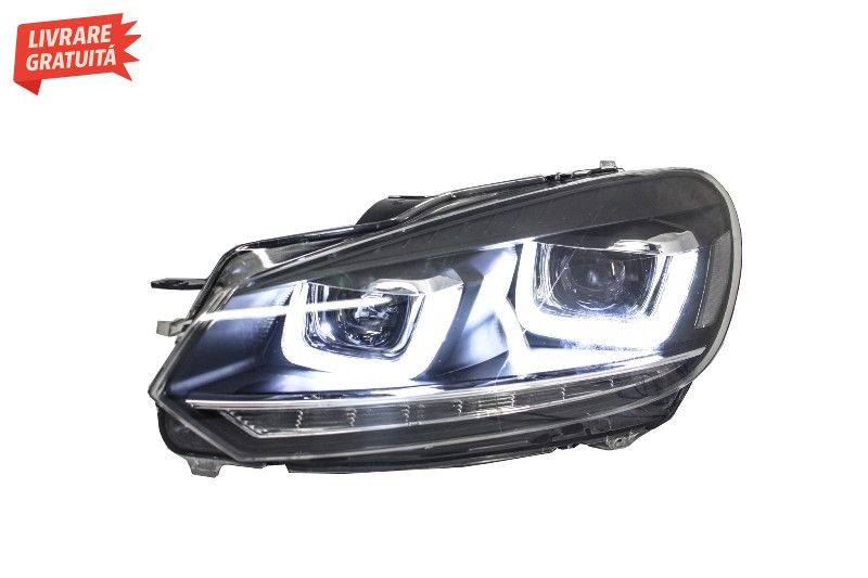 Faruri LED VW Golf 6 VI (2008-2013) Design Golf 7 3D U Design Semnal L
