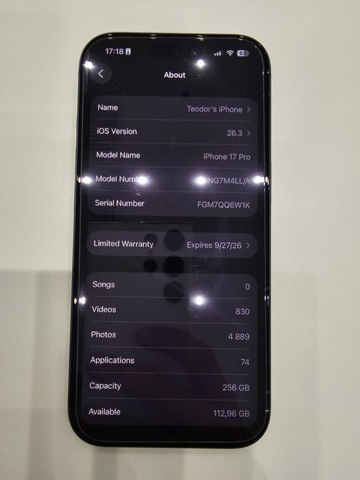 iPhone 17 Pro 256GB – Син – Отлично състояние – Пълен комплект