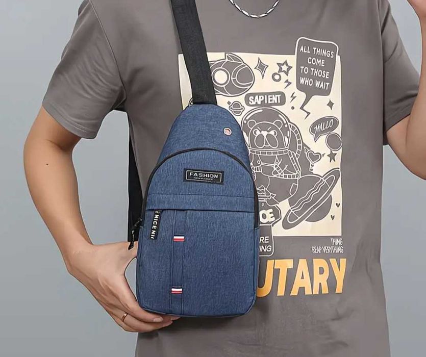 Барсетка мужская синяя