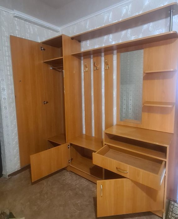 «Вместительная прихожая с зеркалом».