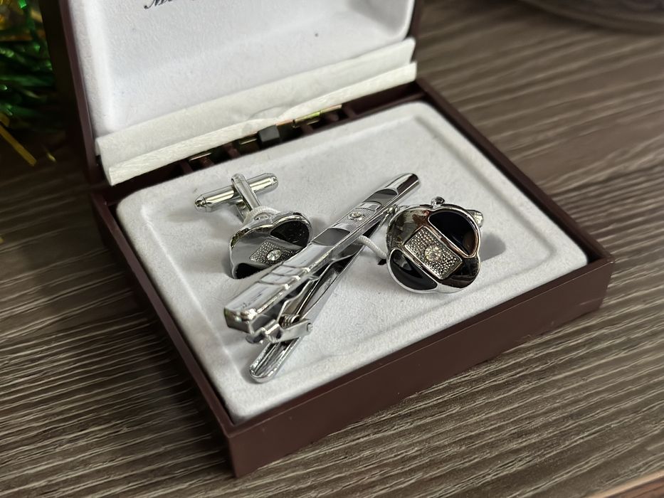 Запонки набор зажим для галстука запанки