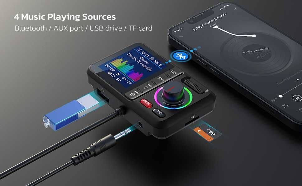 KM28 Bluetooth FM трансмитер тип"Nulaxy*