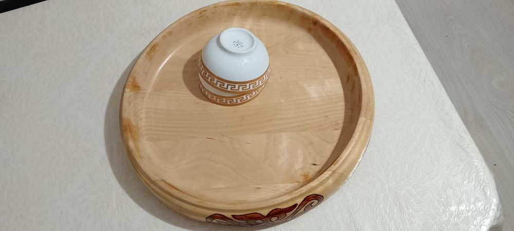 Астау ет табақ өрнектелген