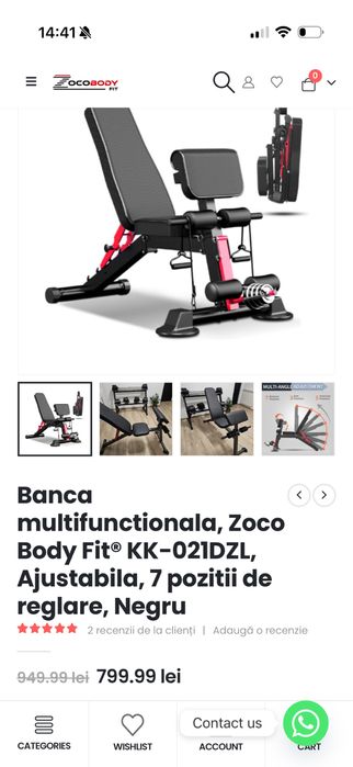 Scaun de antrenament plus set de 20kg gantere diferite marimi