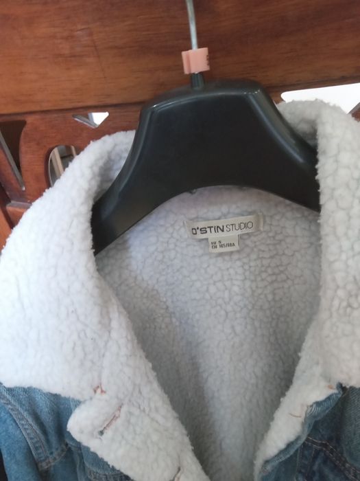 Джинсовая куртка с меховым подкладом