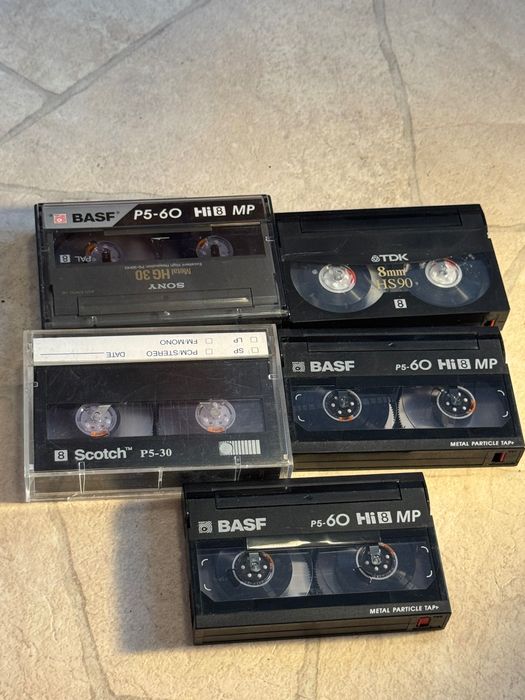 Lot 5 casete video 8mm