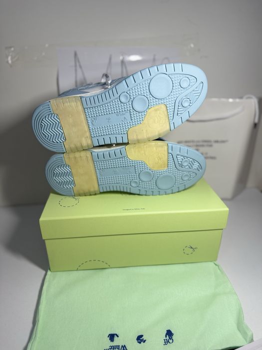 OFF-WHITE Out Of Office OOO Low Tops white baby blue special