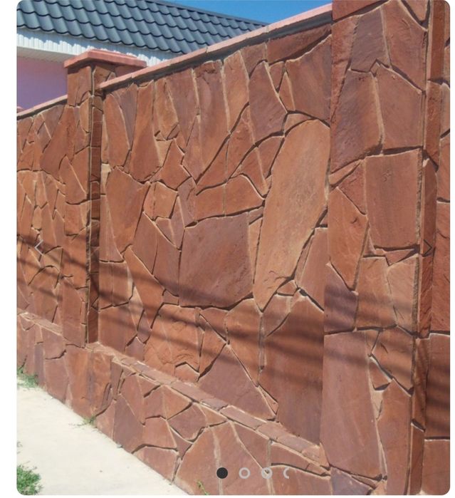 Плитняк дикий камень красный