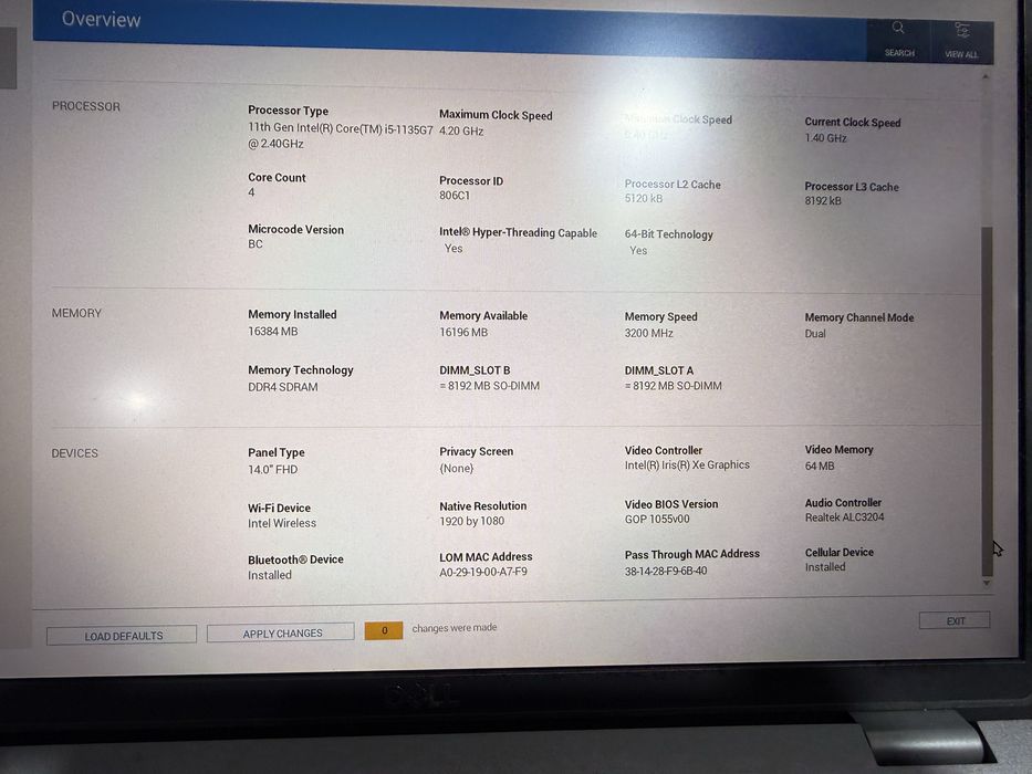 Dell Latitude 5420 i5 11 gen 16gb Ram 256ssd