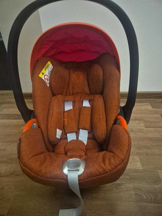 Scoică auto Cybex Platinum Cloud Z2 I-Size Plus-Autumn Gold- impecabilă + adaptoare
