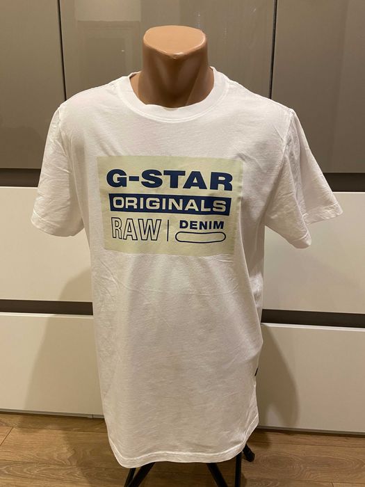 G-STAR, Тениска Originals от органичен памук с лого, Бяла, S, L, XL и XXL