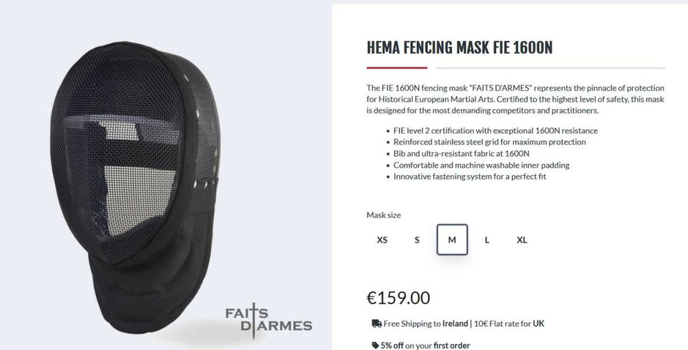 HEMA Fencing Mask FIE 1600N