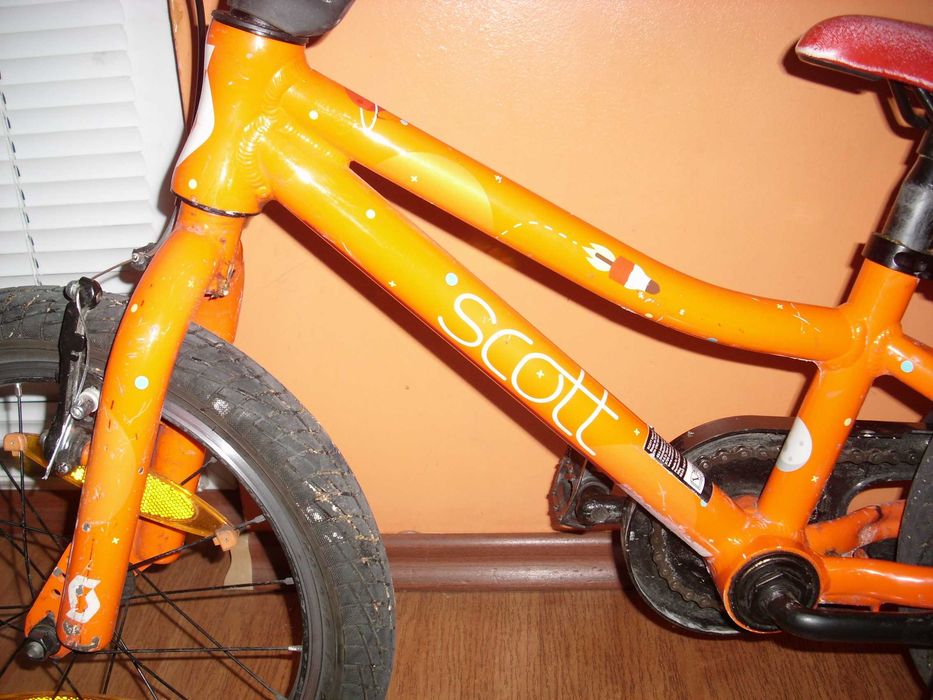 SCOTT 16 ″ АЛУМИНИЕВ USA Детски велосипед,колело със спомагателни колела.Промо!