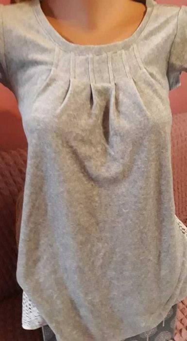 Сива Плюшена Туника