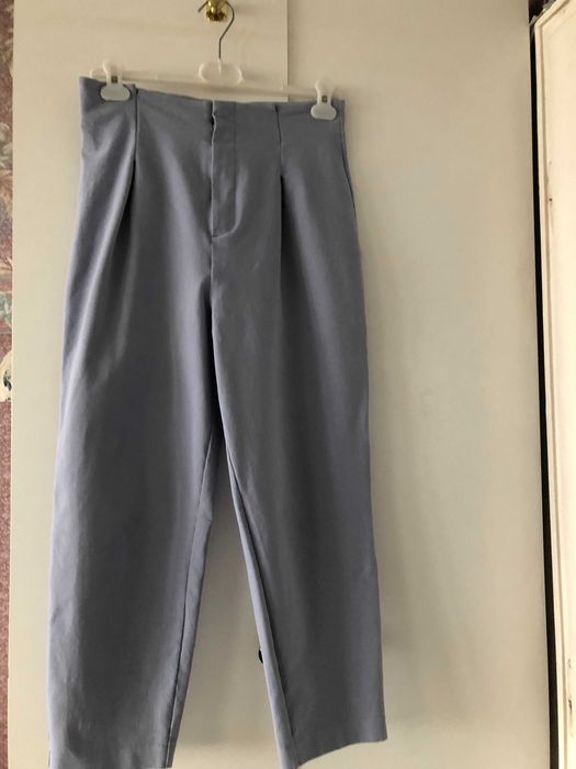 Светло син памучен панталон с еластан