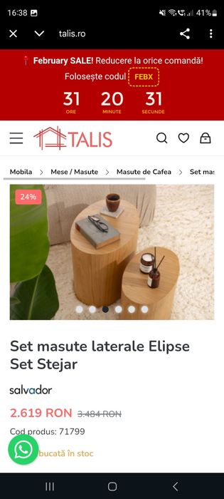 Set masute laterale Elipse