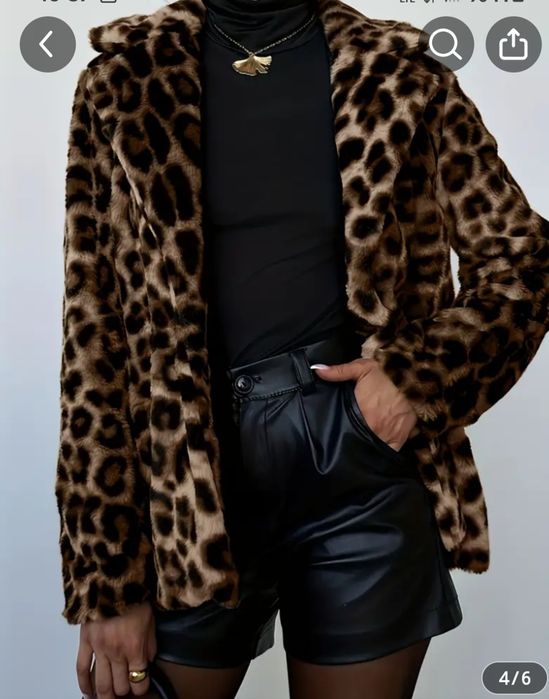 Продавам леопардов кожух.Размер 2X L.