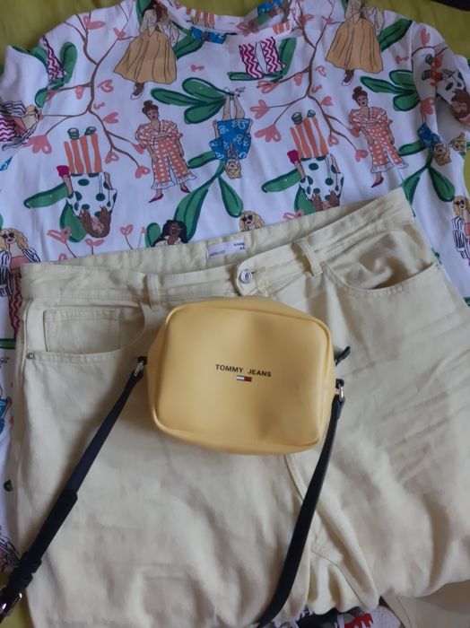 Чанта  жълто Tommy hilfiger с противопрахова торба