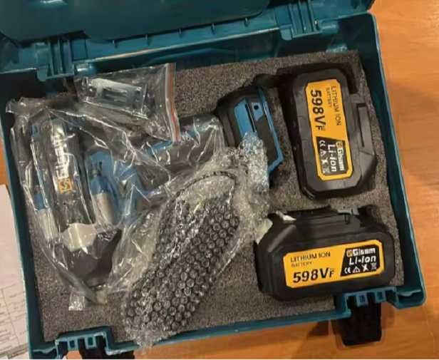 Gisam Безчетков ударен гайковерт 1/2 инчов 1800N.M 18V две батерии