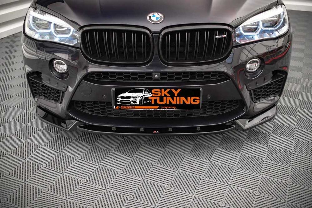 Преден лип спойлер за бмв х5 ф85 х6 ф86 м пакет Макстън Дуизайн / bmw x5 f85 x6 f86 lip spoiler m Maxton Design  / добавка за предна броня / нож