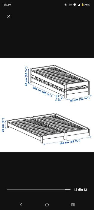 Set 2 paturi stivuibile pin Utaker Ikea