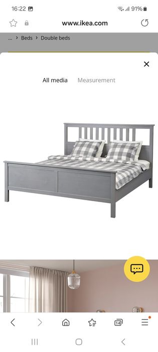 Cadru pat Ikea Hemnes , Gri, Nou, Sigilat