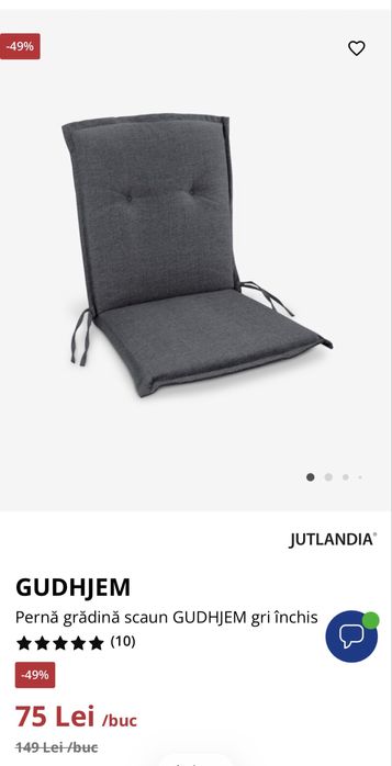 Set terasa Jysk (masa, 2 scaune cu perne)