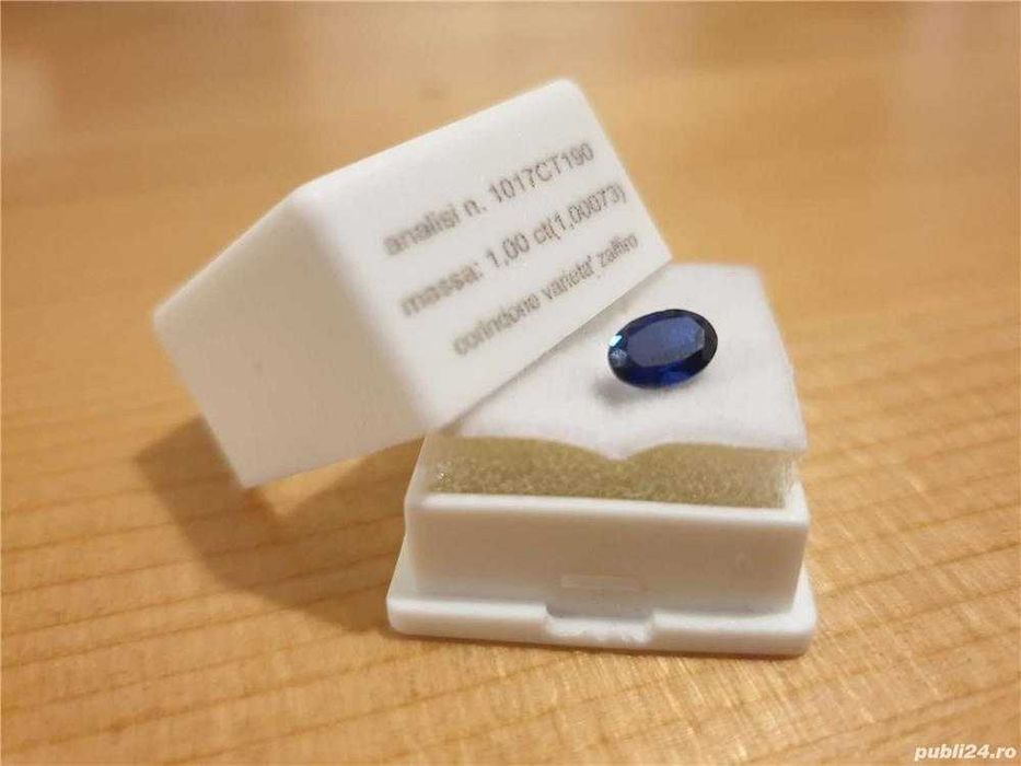 Vand URGENT SAFIR de 1.00 ct cu CERTIFICAT Gemologic, NOU!