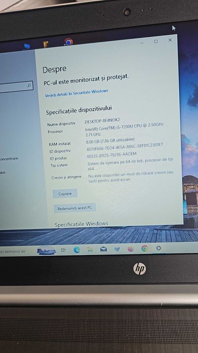 HP Probook i5 gen7, 8Gb Ram DDR4, SSD 250Gb + Hard 320Gb, Ecran 16inch, Baterie 2ore