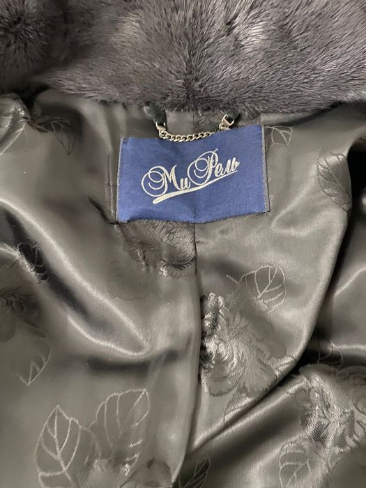 Норковая шуба темно-серая