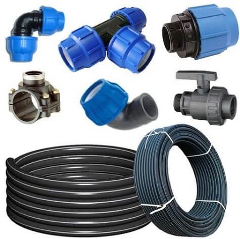 Труба полиэтиленовая и фитинги..