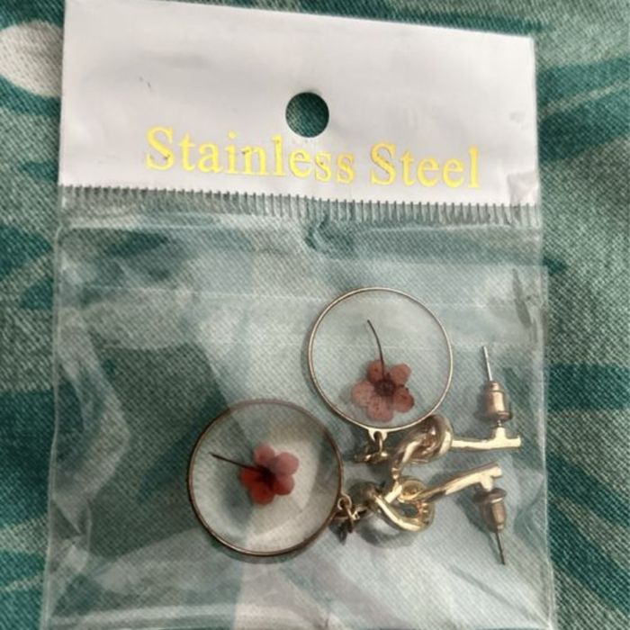 Серьги/Сережки с сердечком, цветком