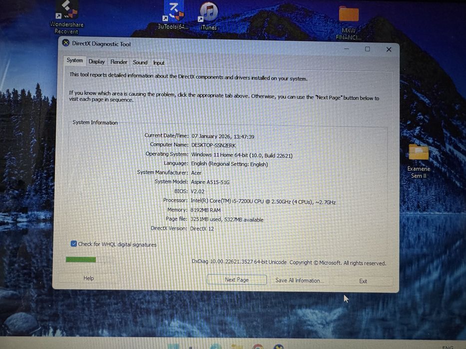 Laptop Acer Aspire A515-51G