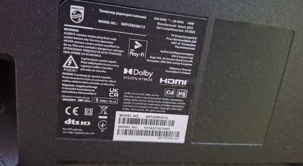Philips android 4k smart TV 50" Ambilight