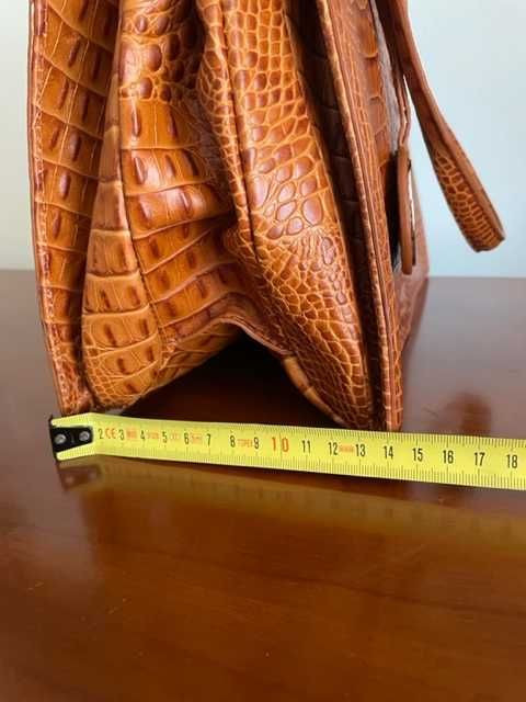 Geanta Tosca Blu din piele naturala, model croco