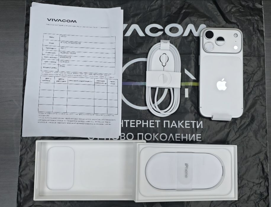 КАТО НОВ 512GB iPhone 17 Pro Гаранция Vivacom 2028 Silver | Бял