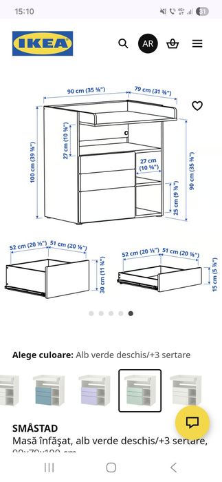 Masa infasat Ikea SMASTAD