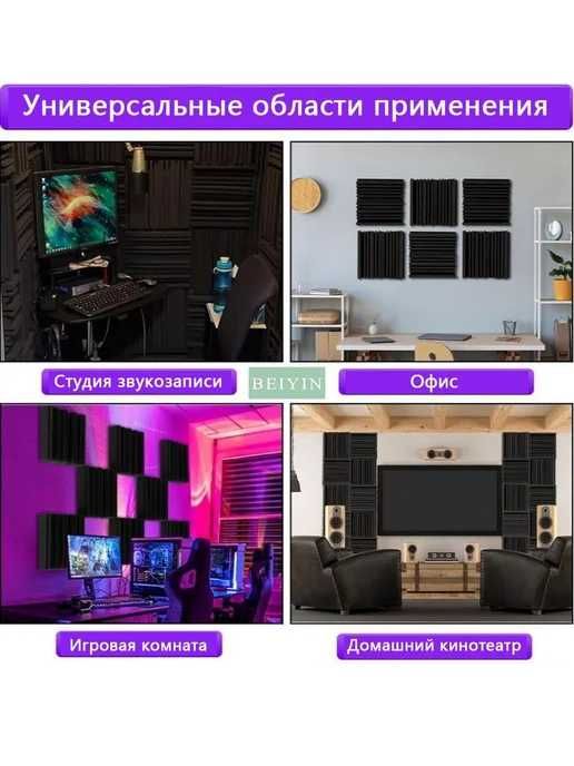 Шумопоглощение, звукоизоляция, акустические решения для офисов, студий