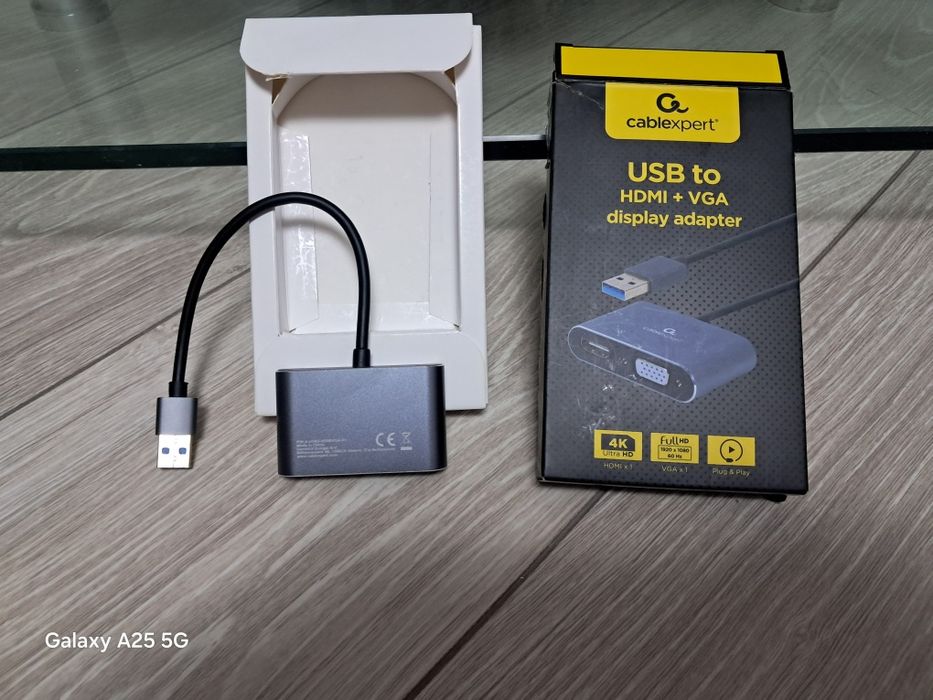Видеоадаптер Cablexpert USB to HDMI + VGA (новый в упаковке)