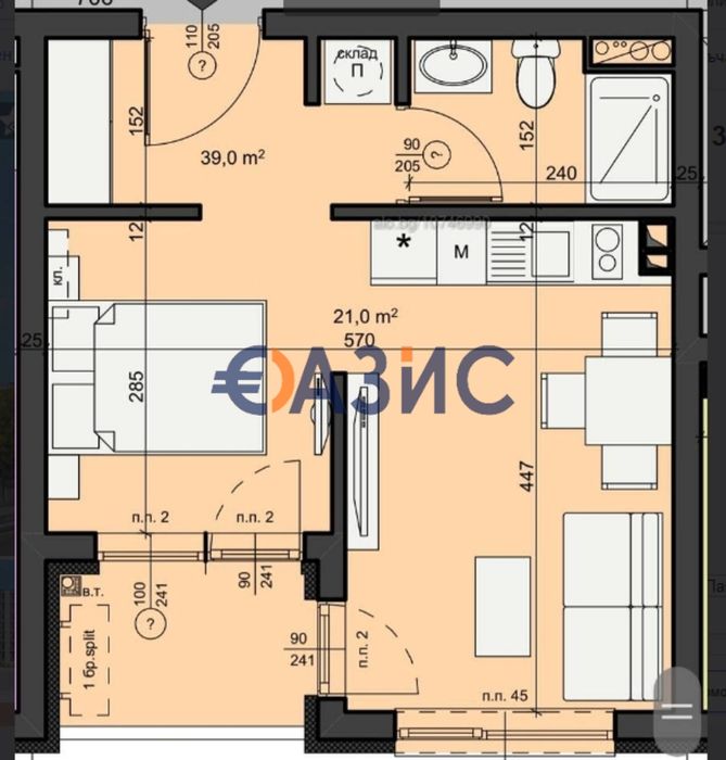 Продава се Едностаен апартамент в Бургас, Център - 45 кв.м за 590 €/кв.м - Снимка #2