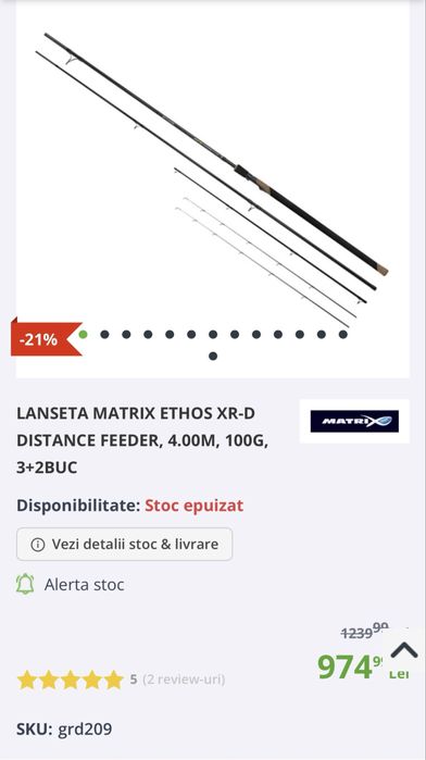 2 Lansete Matrix Ethos xr-d 4.0 100g noi