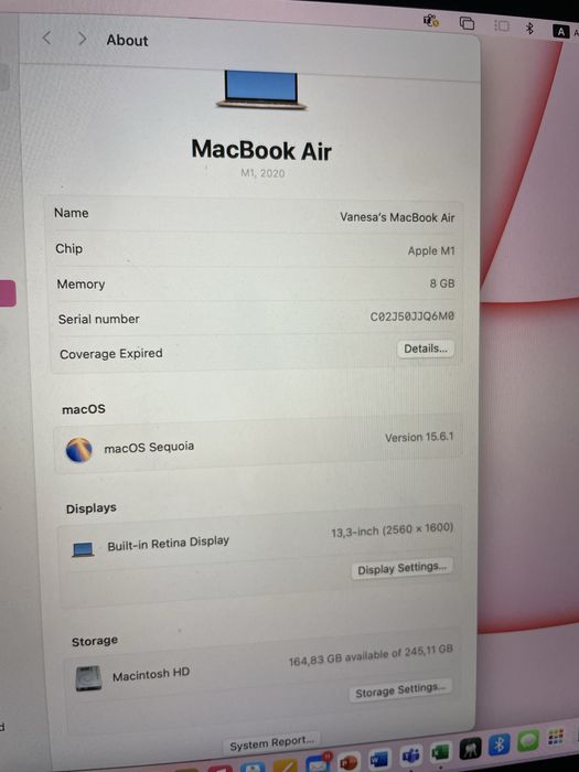 Apple Macbook Air 2020 M1