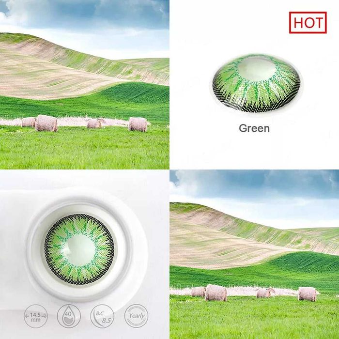 100% покривни цветни контактни лещи