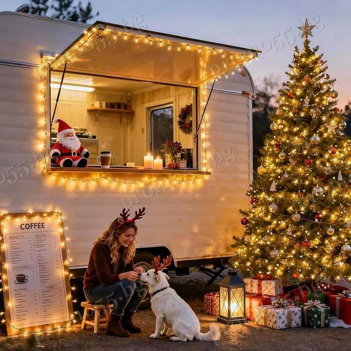 Коледна Светлинна Верига 50м с 250 Диода в Три Цвята Коледна Декорация