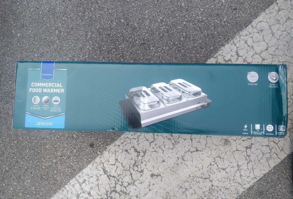 Уред за затоплянe на храна бен мари топла витрина 400 W 3 гастронорми