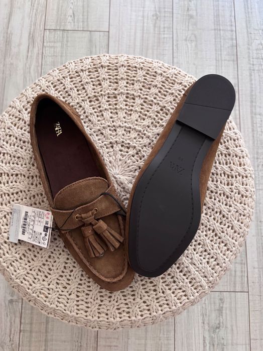 Стилни мокасини ZARA велур