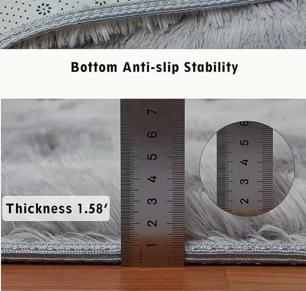 Covoraș dormitor tie-dye, puf lung – design wow, preț super!